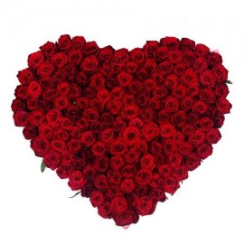 Сердце «145 красных роз»